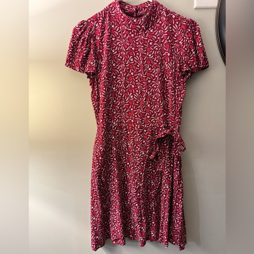 Miami Red and White Floral Midi Dress